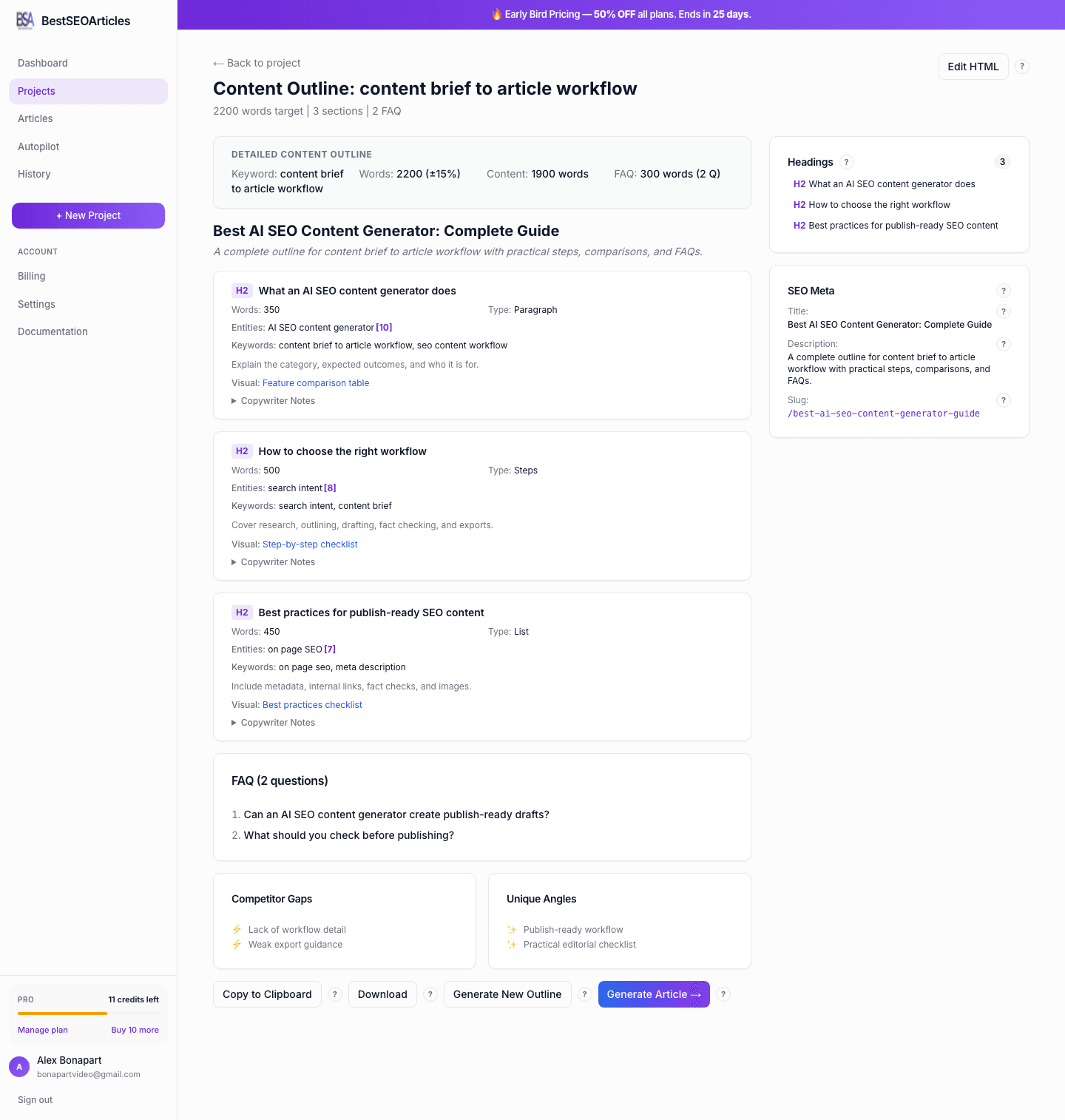 Outline preview page in BestSEOArticles