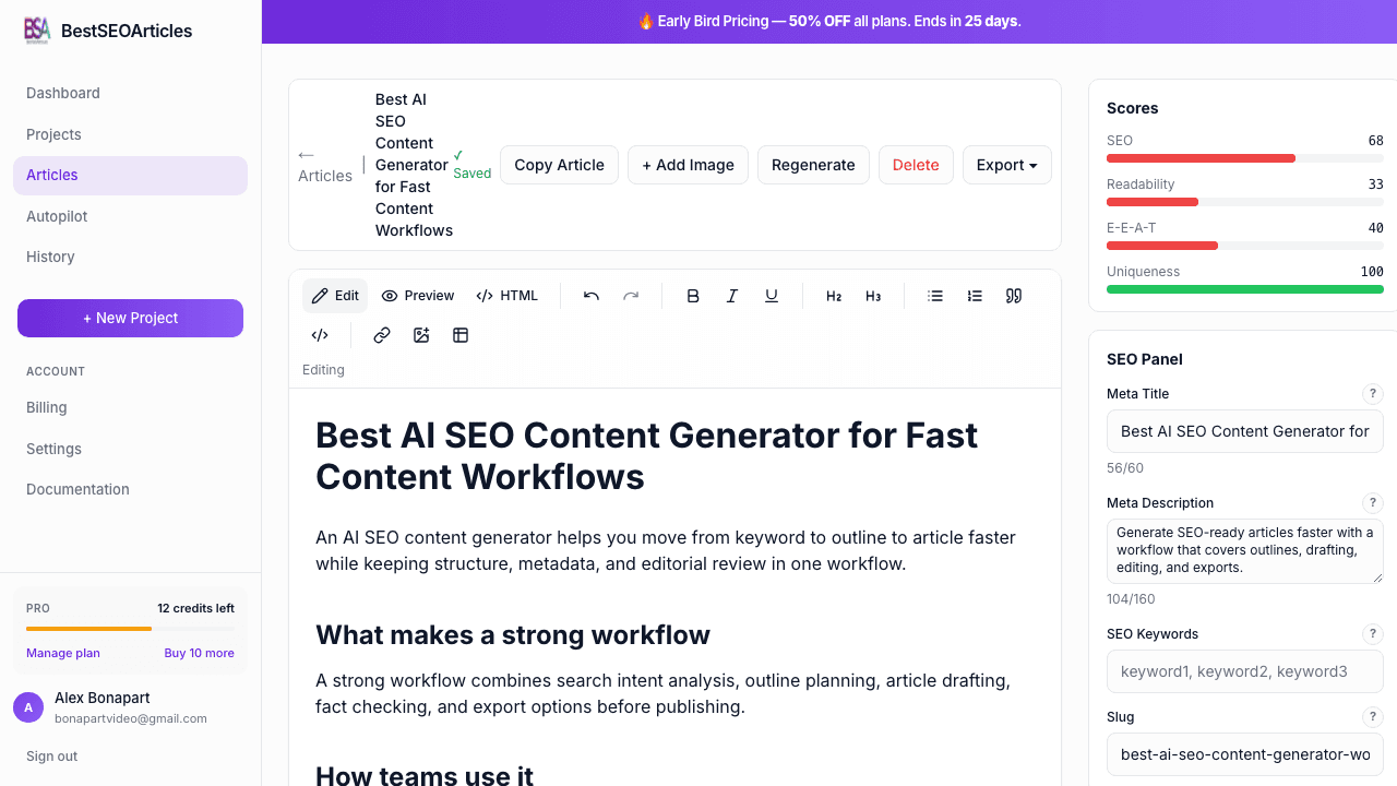 Article editor in BestSEOArticles