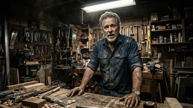 Local business owner standing in a workshop surrounded by tools